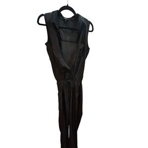 Mossimo Black Jumpsuit Size Medium‎ M Sleeveless Drawstring Waist Pockets